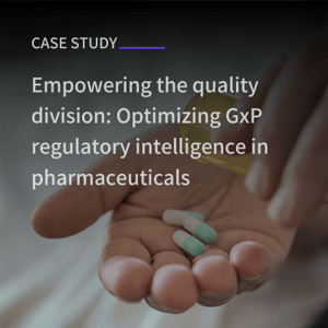 Case study_Empowering the quality division: Optimizing GxP regulatory intelligence in pharmaceuticals